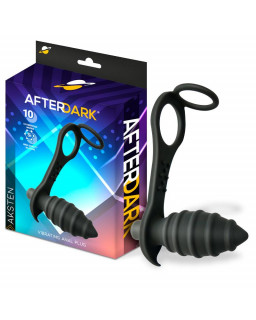 Aksten Plug Anal con Vibracion y Anillo para Testiculos