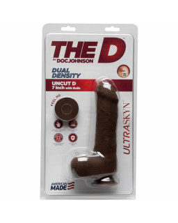 Dildo Dual Density Uncut D con Testiculos 7 Ultraskyn Chocolate