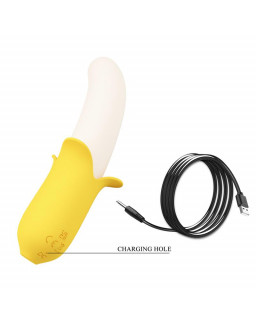 Banana Geek Vibrador con Thrusting USB