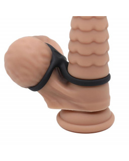 Anillo Triple Pene y Testiculos Silicona Liquida Flexible