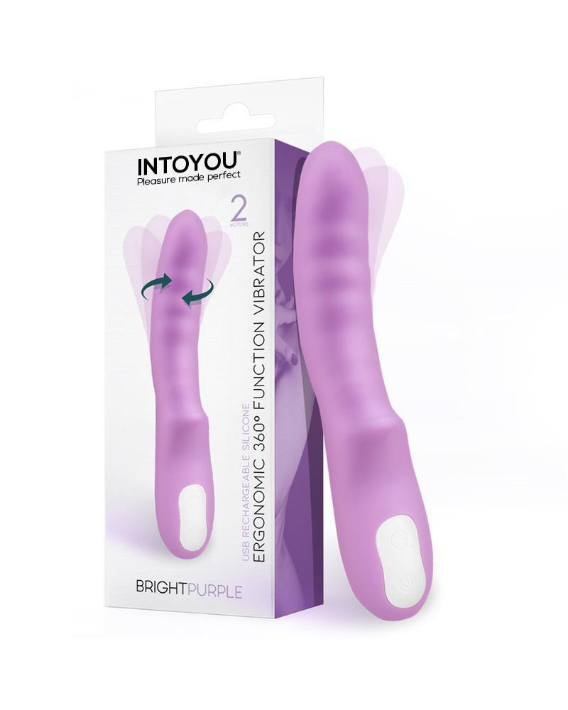 Brightpurple Vibrador y Rotador Doble Motor 360º USB Silicona