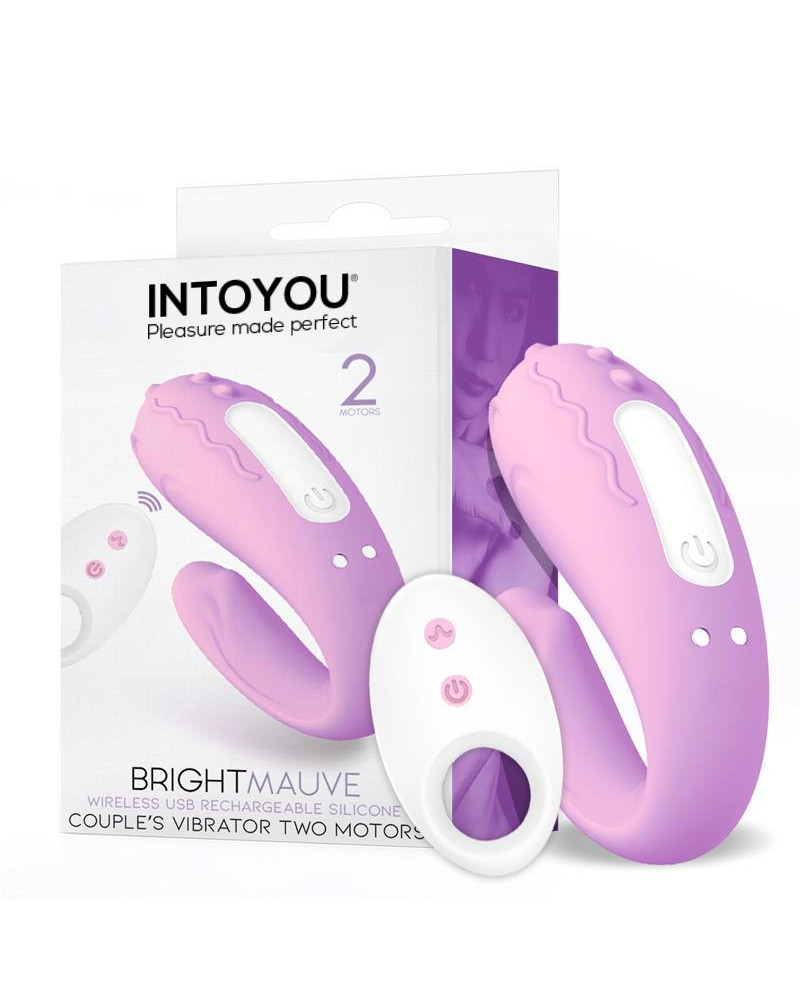 Brightmauve Vibrador para Parejas Doble Motor Control Remoto USB Silicona