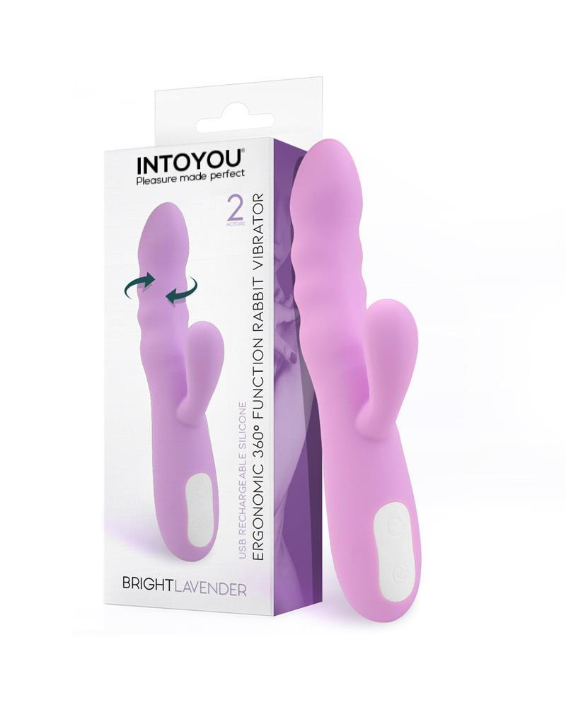 Brightlavender Vibrador y Rotador Doble Motor 360º USB Silicona