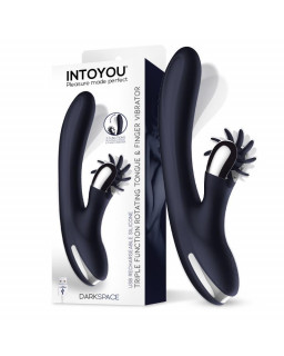 Darkspace Vibrador con Lenguas Rotadora y Movimiento Finger Azul