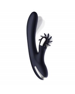 Darkspace Vibrador con Lenguas Rotadora y Movimiento Finger Azul