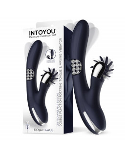 Royalspace Vibrador con Lenguas Estimuladoras y Bolas Internas 360º Azul