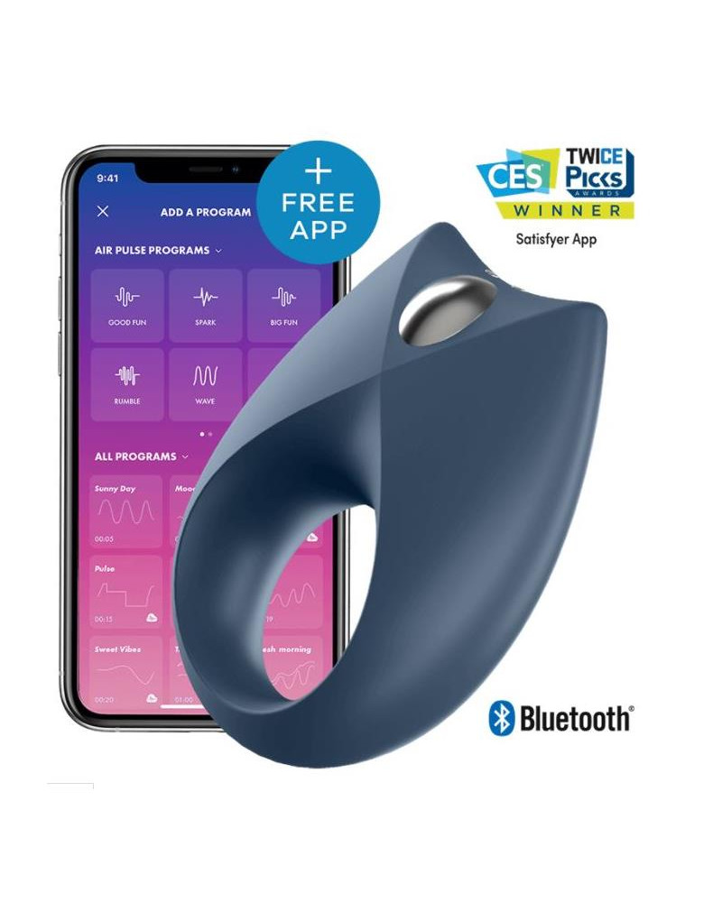 Royal One Anillo Vibrador con APP Azul