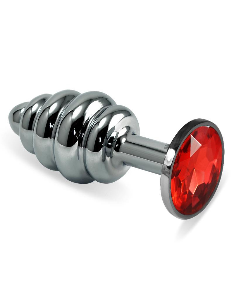 Plug Anal en Espiral Rosebud con Joya Rojo