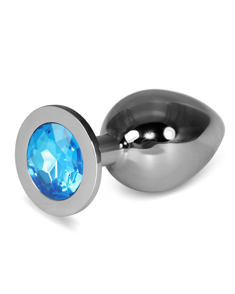 Plug Anal Metal RoseBud Classic con Joya Azul Talla L