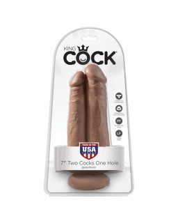 Pene Doble Two Cocks One Hole Bronceado 7