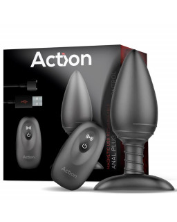 Asher Plug Anal con Control Remoto USB Magnetico Negro