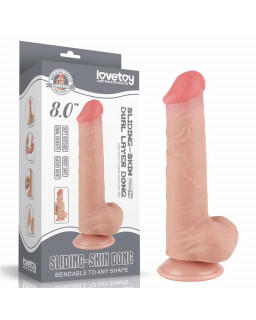 Dildo Dual Layer Piel Deslizante 8