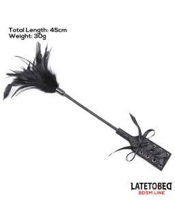 Multi Feathers Tickler and Lace Ribbon Paddle Comb