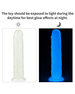 Dildo Lumino 8 Luz Azul