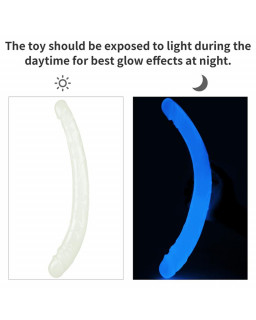 Dildo Doble Lumino 145 Luz Azul