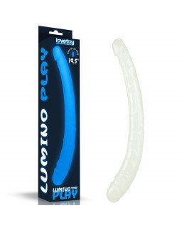 Dildo Doble Lumino 145 Luz Azul