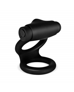 Denver Anillo Doble con Bala Vibradora USB Silicona Negro