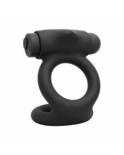 Denver Anillo Doble con Bala Vibradora USB Silicona Negro