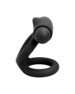 Denver Anillo Doble con Bala Vibradora USB Silicona Negro