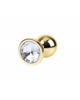 Plug Anal Clear Gem Gold Talla M