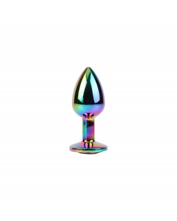 Rainbow Gem Plug Anal multicolor con Joya Talla S