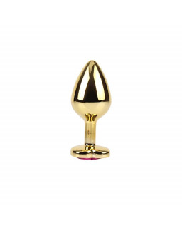 Rosy Heart Plug Anal dorado con Joya Talla M