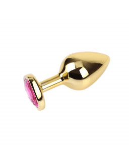 Rosy Heart Plug Anal dorado con Joya Talla M