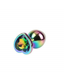 Rainbow Heart Plug Anal multicolor con Joya Talla M