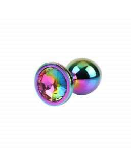 Rainbow Gem Plug Anal Multicolor con Joya Talla M