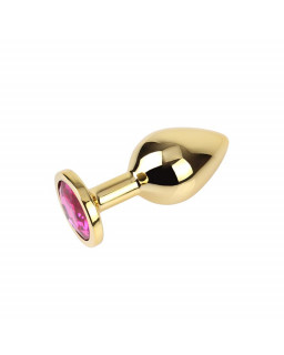 Rosy Gem Plug Anal Dorado con Joya Talla M