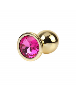 Rosy Gem Plug Anal Dorado con Joya Talla M