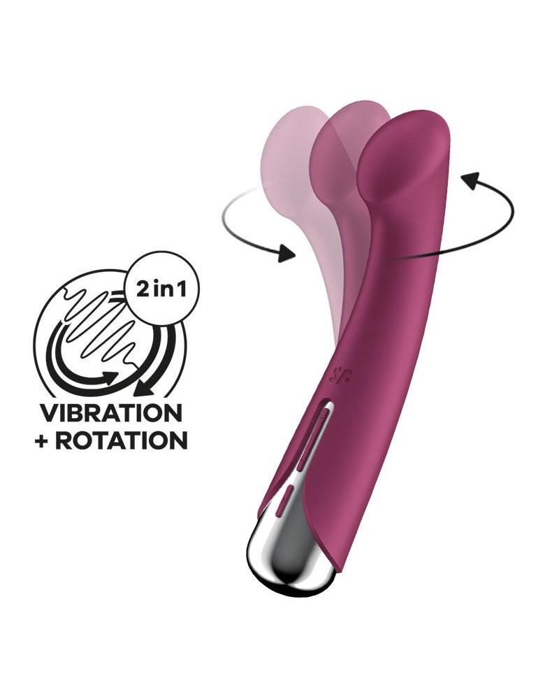 Spinning G Spot 1 Vibrador y Rotador Rojo