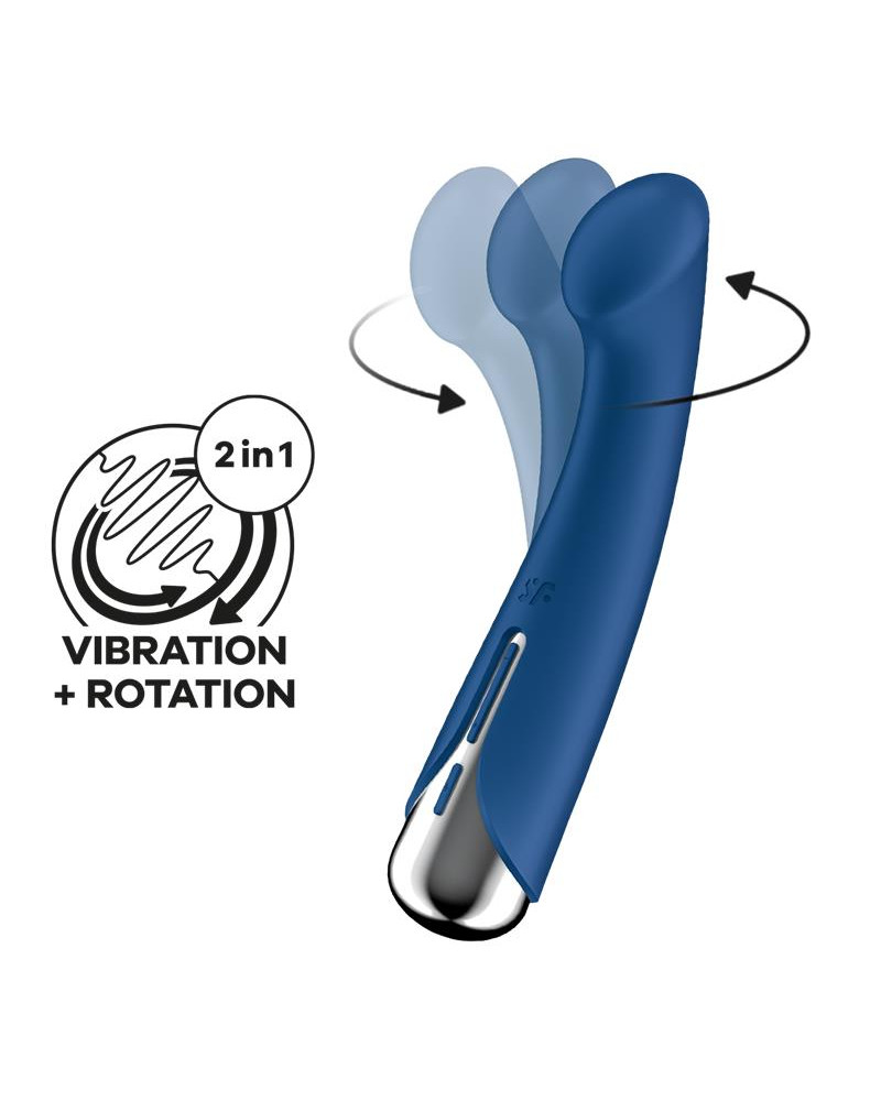 Spinning G Spot 1 Vibrador y Rotador Azul