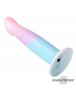 Dildo con Vibracion y Ventosa Color Degradado 17 cm