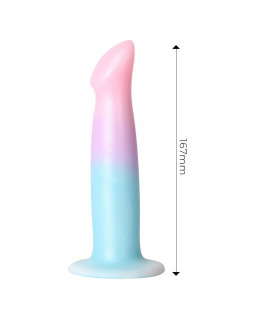 Dildo con Vibracion y Ventosa Color Degradado 17 cm