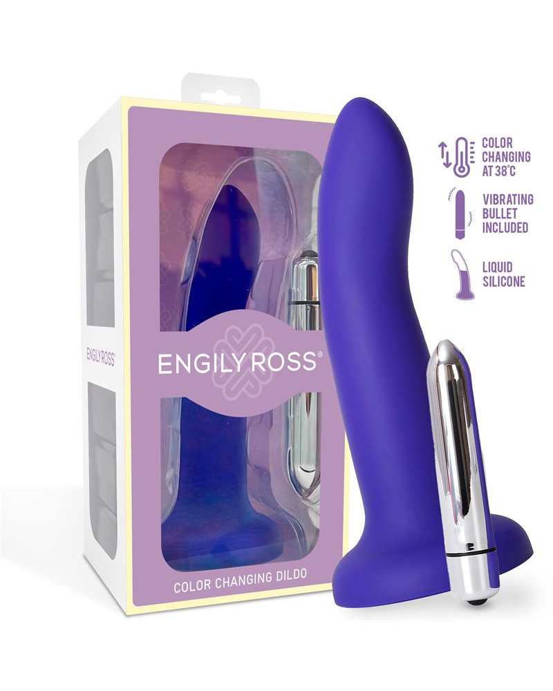 Dildo que Cambia de Color Purpura a Rosa Talla S 14 cm