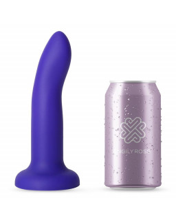 Dildo con Vibracion que Cambia de Color Azul a Purpura Talla M 17 cm