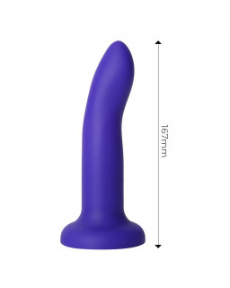 Dildo con Vibracion que Cambia de Color Azul a Purpura Talla M 17 cm