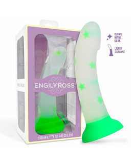 Dildo que Brilla en la Oscuridad Confetti Star 17 cm