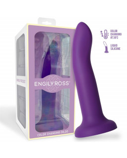 Dildo que Cambia de Color Pupura a Rosa Talla L 21 cm