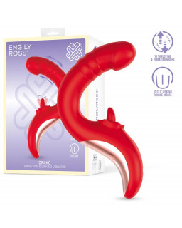 Drako Vibrador con Thrusting y Lengua Oscilante 360º