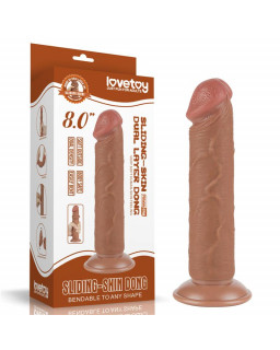 Dildo Sliding Skin 8 Marron