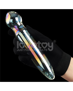 Dildo de Cristal que Brilla en la Oscuridad Twilight Gleam Prism Glass