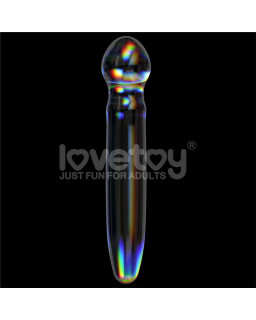 Dildo de Cristal que Brilla en la Oscuridad Twilight Gleam Prism Glass