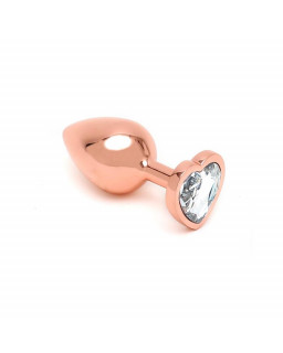 Plug Anal con Joya en Forma de Corazon Pisa Rose Gold