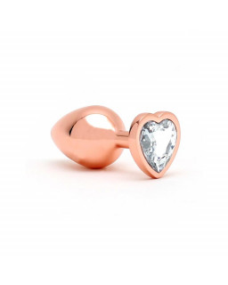 Plug Anal con Joya en Forma de Corazon Pisa Rose Gold