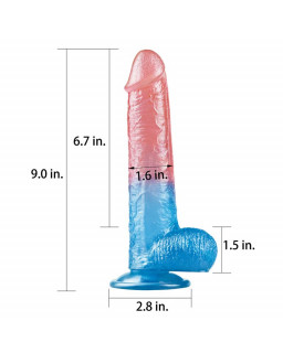 Dildo Dazzle Studsv 9 Rosa y Azul