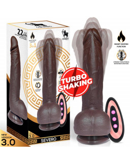 Severo Dildo Realista Turbo Shaking Thrusting Rotacion 360º Control Remoto Efecto Calor