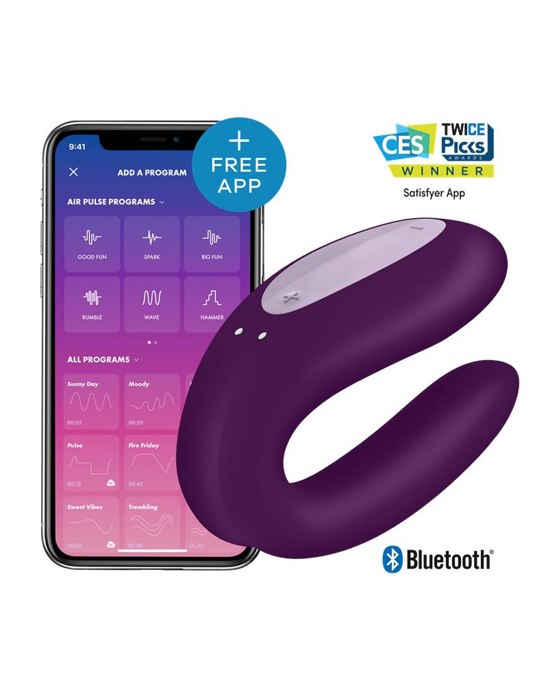 Vibrador para Parejas con APP Double Joy Violeta