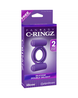 Fantasy C Ringz Anillo Vibrador de Silicona Double Delight Purpura